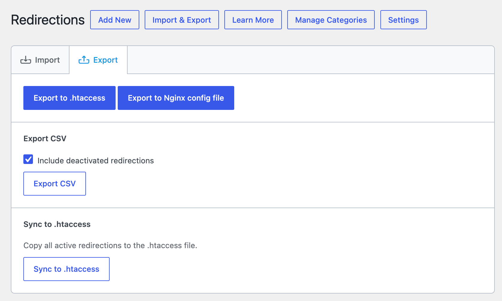 Exporta tus redirecciones a un archivo CSV con Rank Math