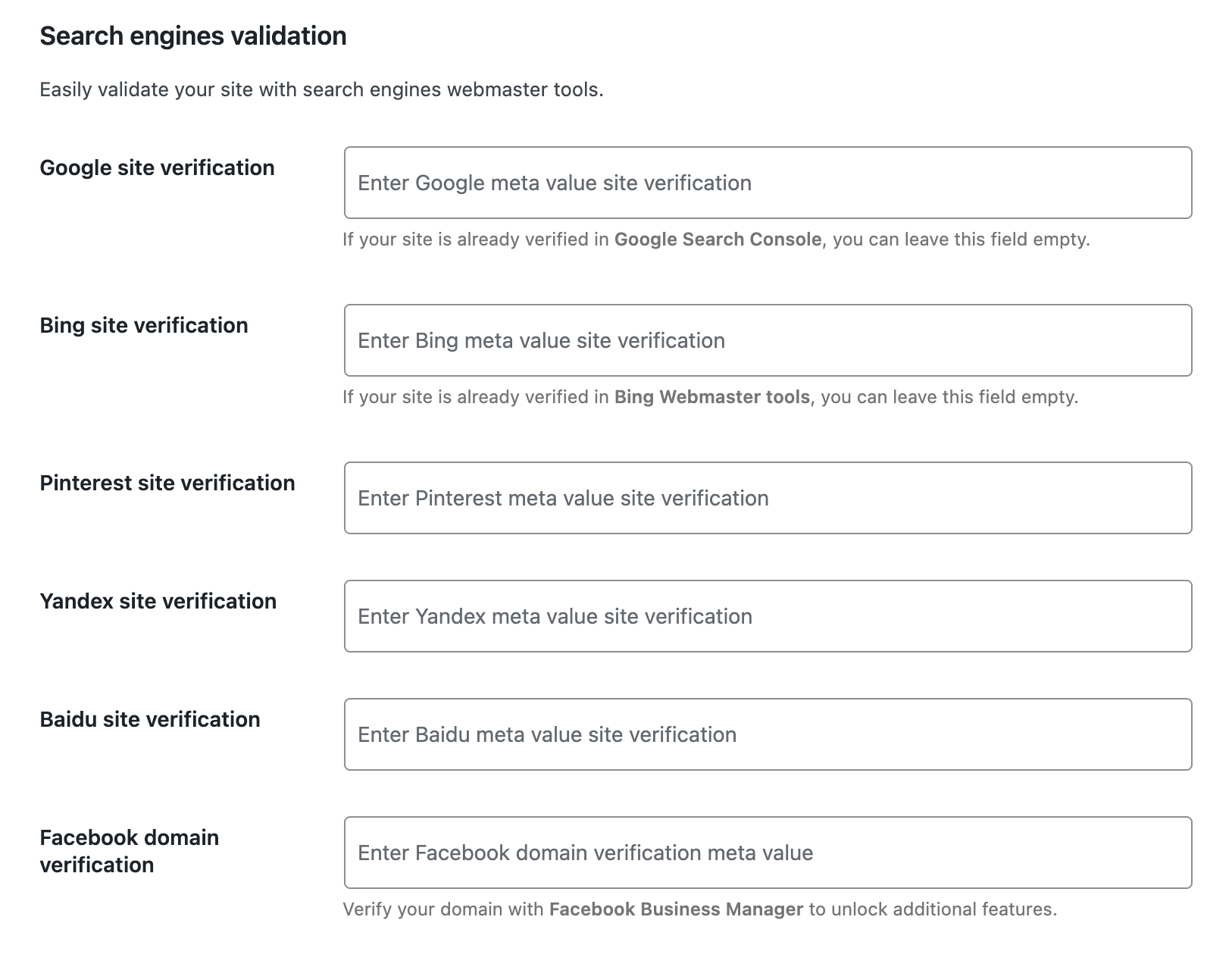 Validación de motores de búsqueda – SEOPress