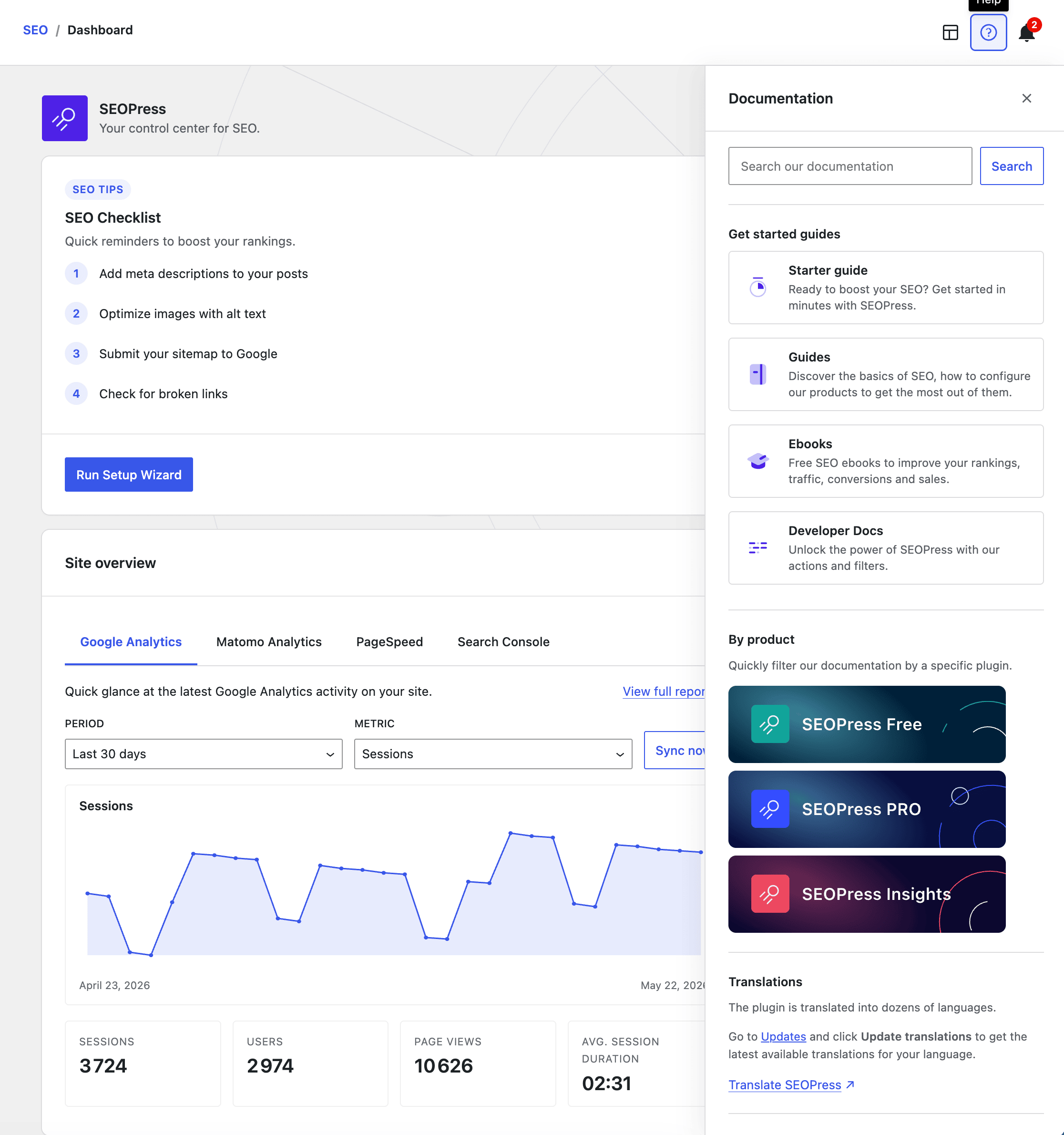 seopress new dashboard 2