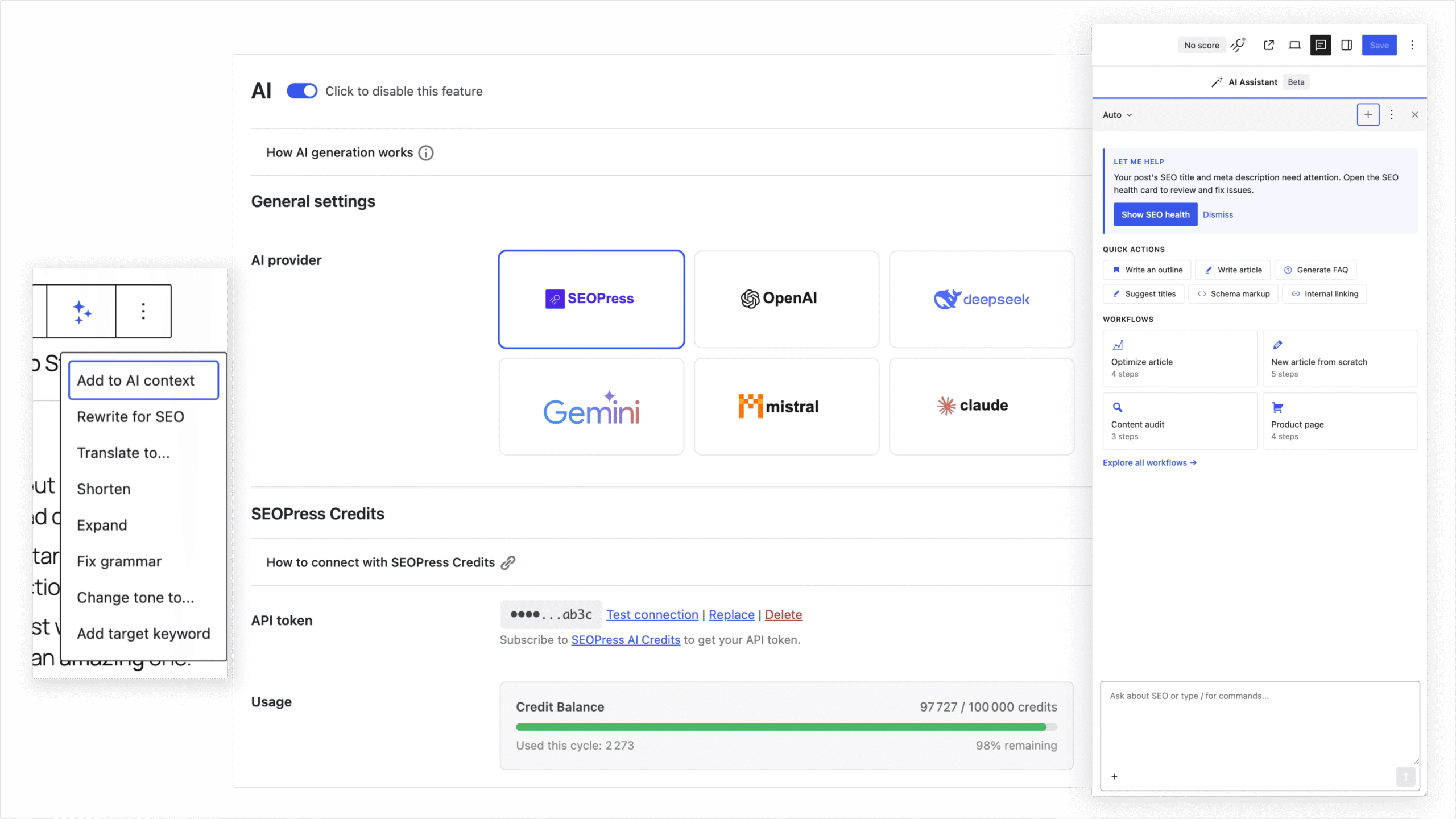 Crédits IA SEOPress : un moyen simple d'optimiser votre SEO grâce à l'IA