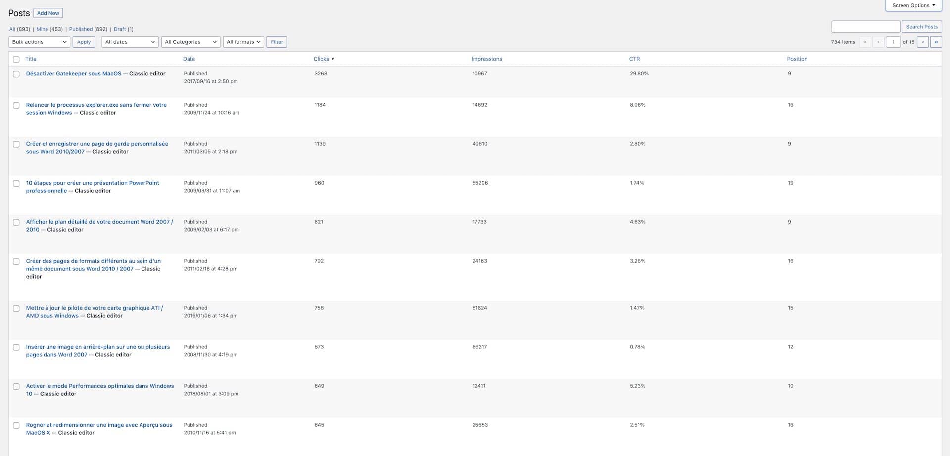 SEO audit tool: SEOPress Search Console integration