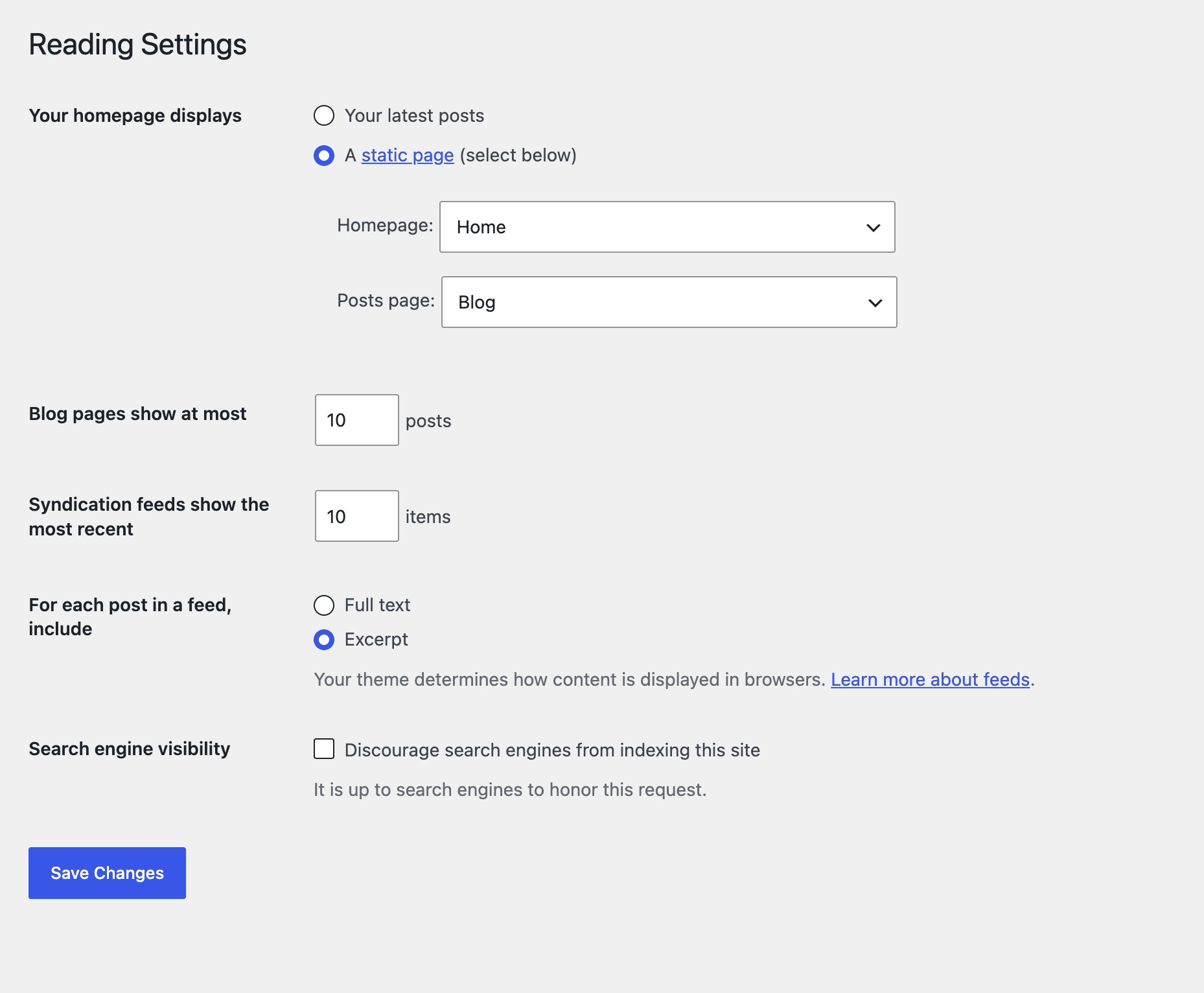 WordPress SEO setup to allow website indexing