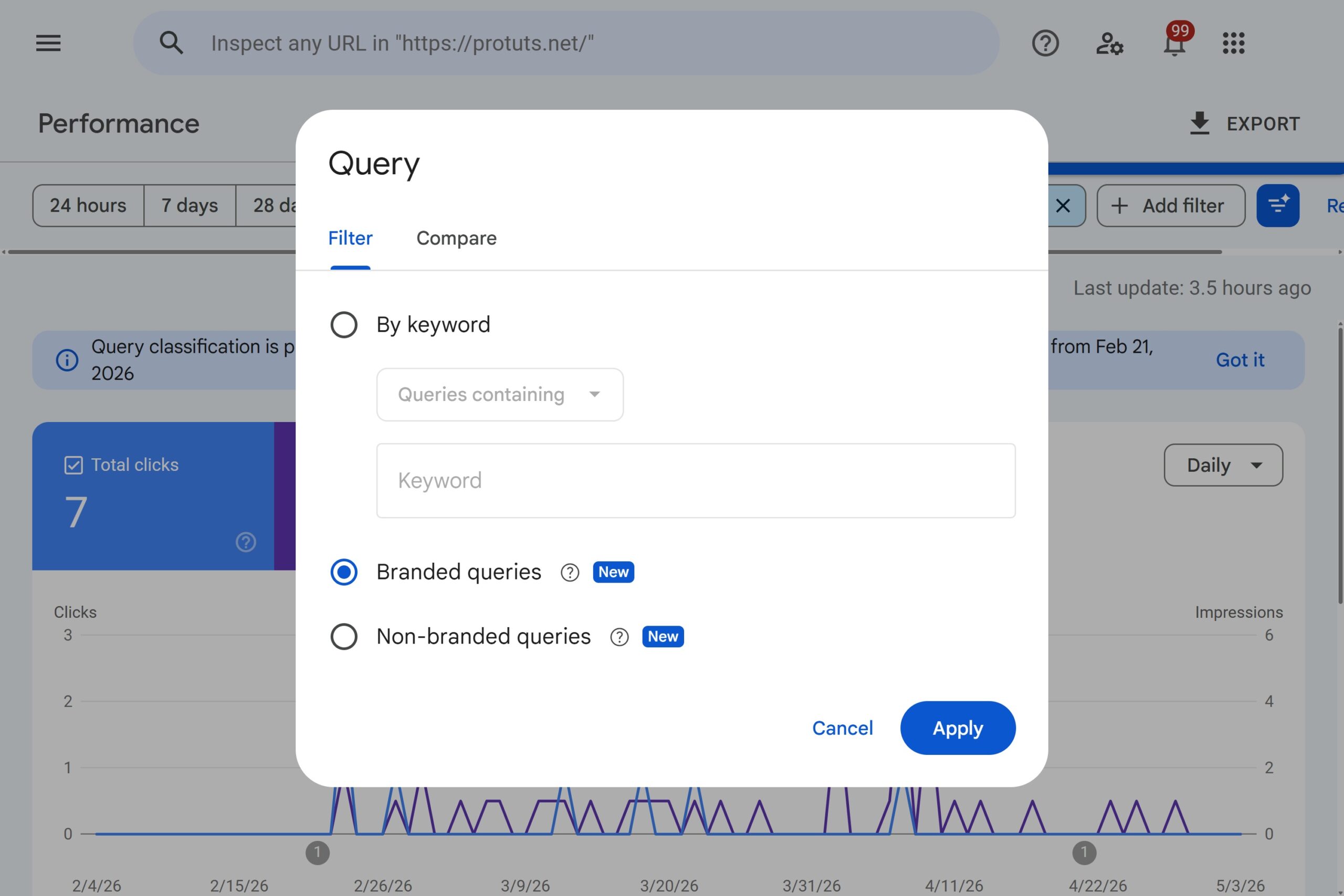 New branded keywords queries in Google Search Console