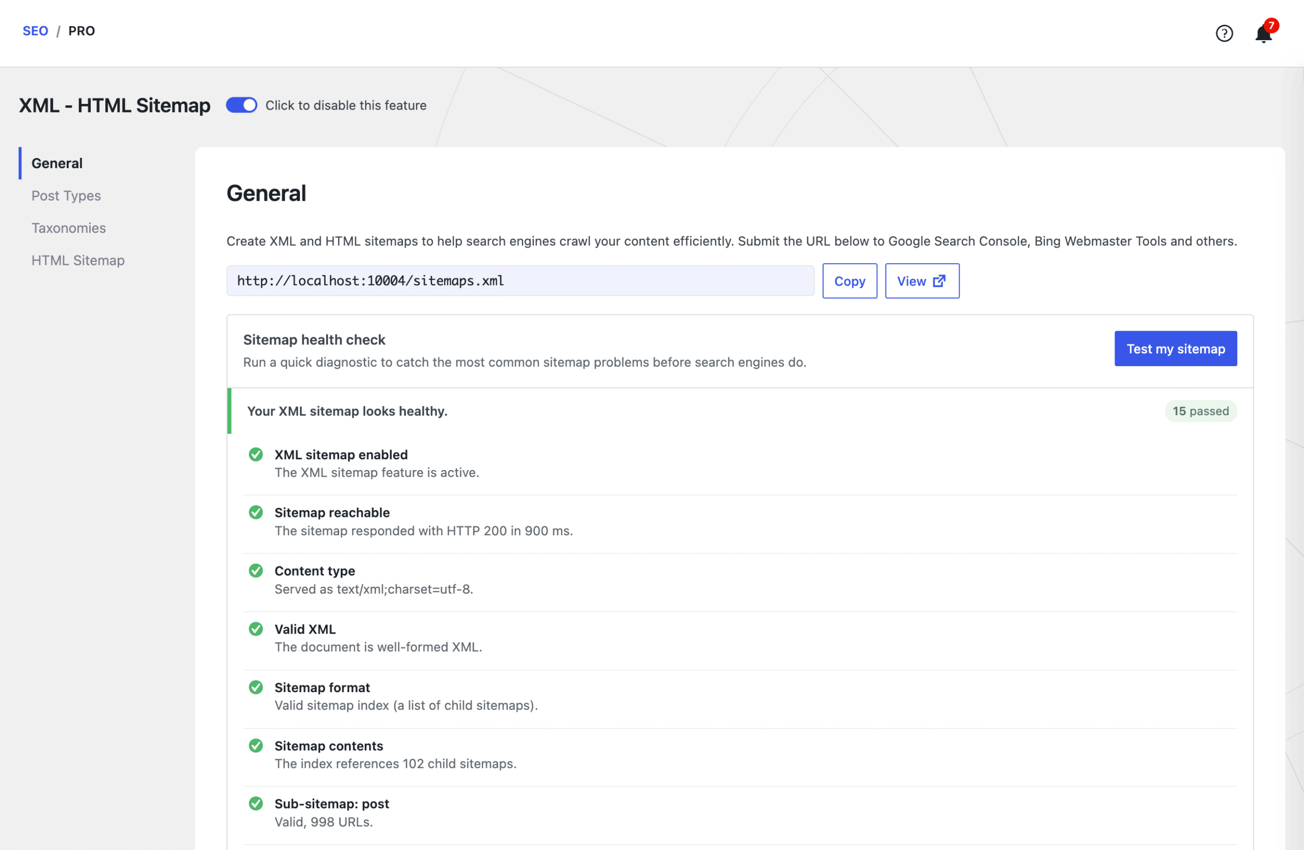 AI Agents, an AI Assistant, and Smarter WordPress SEO – SEOPress 10插图4 SEOPress XML Sitemaps Health Check